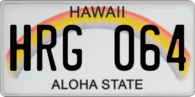HI license plate HRG064
