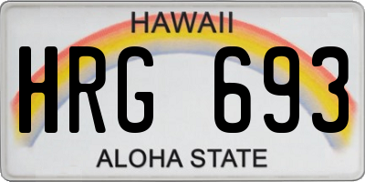 HI license plate HRG693