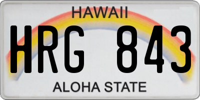 HI license plate HRG843