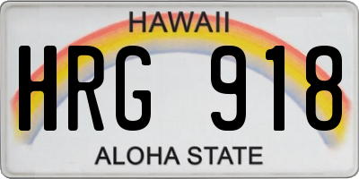 HI license plate HRG918
