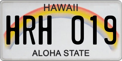 HI license plate HRH019