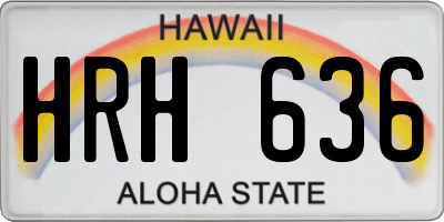 HI license plate HRH636