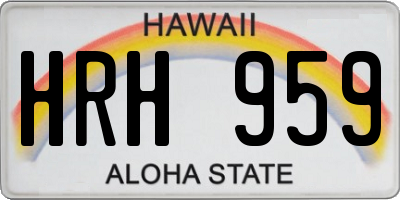 HI license plate HRH959