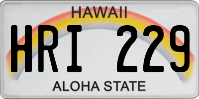 HI license plate HRI229