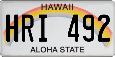 HI license plate HRI492
