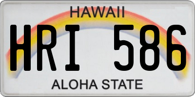 HI license plate HRI586