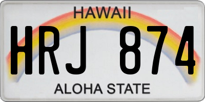 HI license plate HRJ874