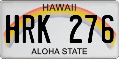 HI license plate HRK276