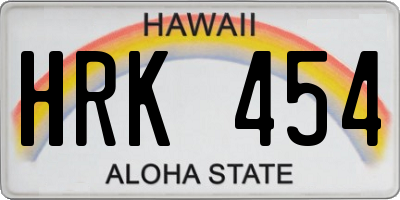 HI license plate HRK454