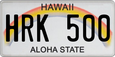 HI license plate HRK500