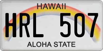 HI license plate HRL507