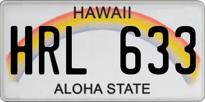 HI license plate HRL633