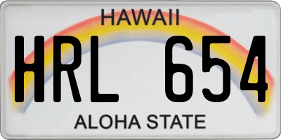 HI license plate HRL654
