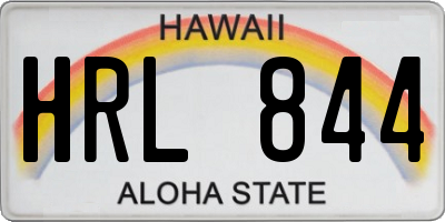 HI license plate HRL844