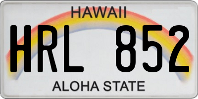 HI license plate HRL852