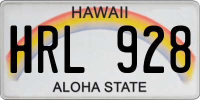 HI license plate HRL928
