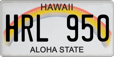HI license plate HRL950