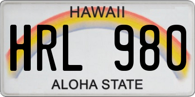 HI license plate HRL980