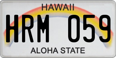 HI license plate HRM059