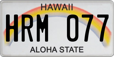 HI license plate HRM077