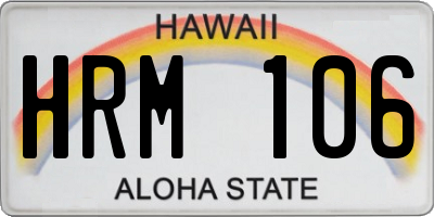 HI license plate HRM106