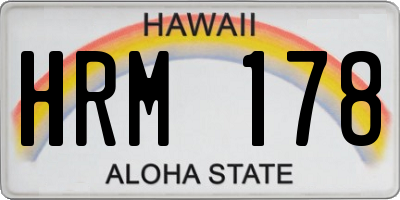 HI license plate HRM178