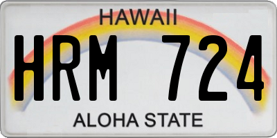 HI license plate HRM724