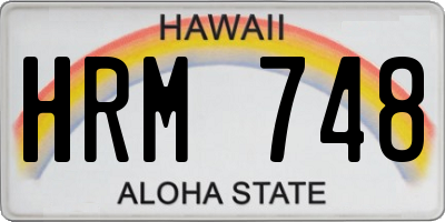 HI license plate HRM748