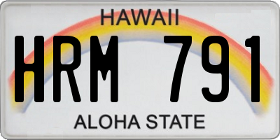 HI license plate HRM791