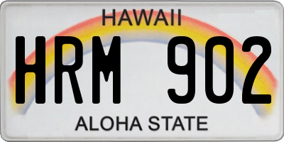 HI license plate HRM902