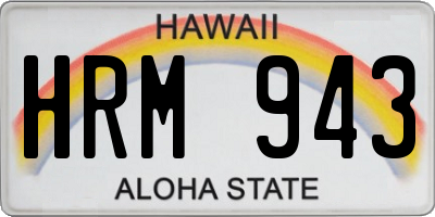 HI license plate HRM943