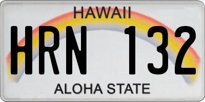 HI license plate HRN132