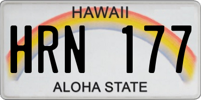 HI license plate HRN177