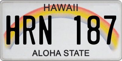 HI license plate HRN187