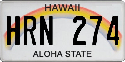 HI license plate HRN274