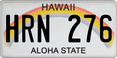 HI license plate HRN276