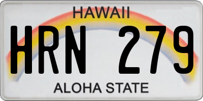 HI license plate HRN279