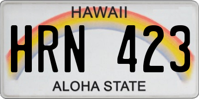 HI license plate HRN423