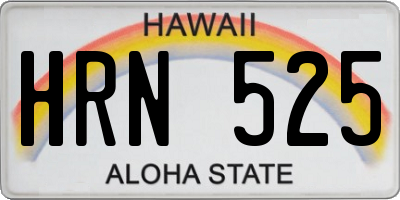 HI license plate HRN525