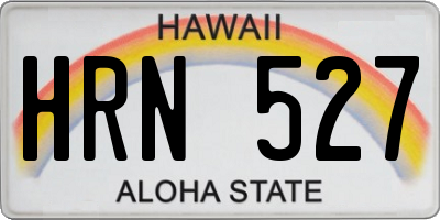 HI license plate HRN527