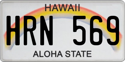 HI license plate HRN569