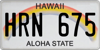 HI license plate HRN675