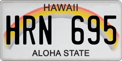 HI license plate HRN695