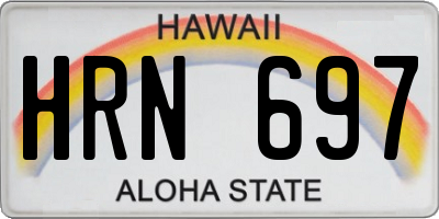 HI license plate HRN697