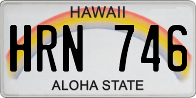 HI license plate HRN746