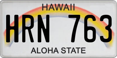 HI license plate HRN763