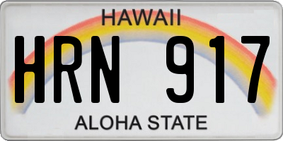 HI license plate HRN917