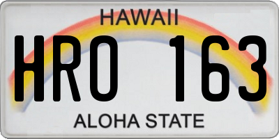 HI license plate HRO163