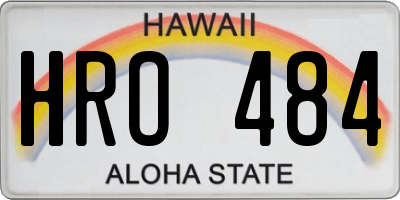 HI license plate HRO484