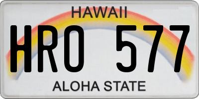 HI license plate HRO577